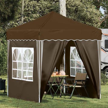 vidaXL Pop-up partytent 195 x 195 x 245 cm Taupe Oxford Stof, Verzenden, Nieuw, Partytent