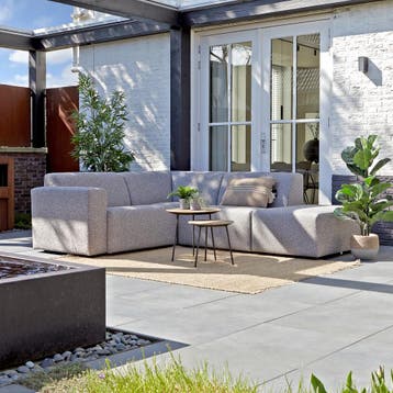 *WOONWINKEL* Elementen Loungeset Hoekbank Met Hocker Rechts, Tuin en Terras, Tuinsets en Loungesets, Verzenden, Nieuw
