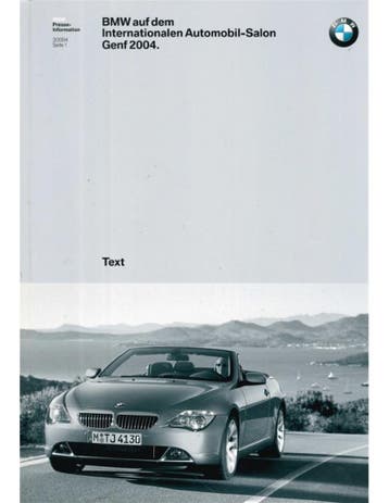 2004 BMW GENÈVE HARDCOVER PERSMAP DUITS, Nieuw, BMW, Author