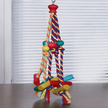 Cage Hanging Rope Bird Climbing Chewing Toys Multicolored Na