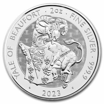Tudor Beast Yale of Beaufort 2 oz 2023, Postzegels en Munten, Verzenden, Losse munt, Zilver