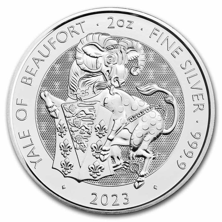 Tudor Beast Yale of Beaufort 2 oz 2023, Postzegels en Munten, Munten | Europa | Niet-Euromunten, Losse munt, Zilver, Verzenden