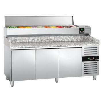 GGM Gastro | Pizza koelwerkbank PREMIUM - 2000x800mm - 3 |, Verzenden, Nieuw in verpakking, RVS Meubilair
