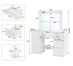 Kaptafel met LED Spiegel – Make-up Tafel met 7 Lades, Huis en Inrichting, Tafels | Kaptafels, Verzenden, Nieuw