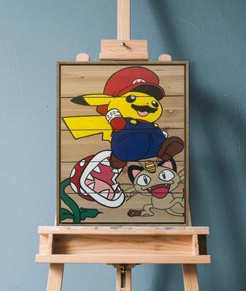isem (1985) - Pikachu X mario X pokemon ( size 50x40cm )