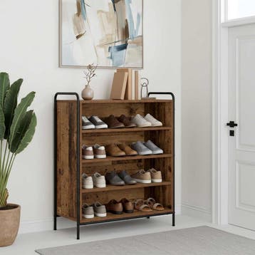 vidaXL Schoenenkast 76 x 36,5 x 93 cm Bewerkt hout Oud hout, Verzenden, Nieuw