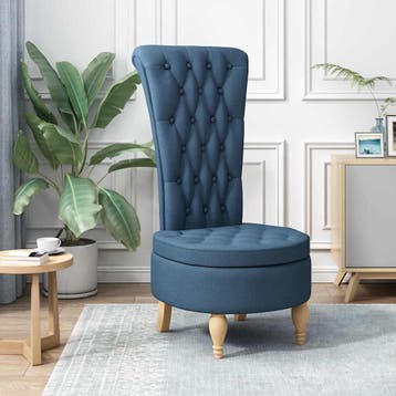 vidaXL Slipper Stoel Blauw 56,5 x 70 x 110 cm Stof, Verzenden, Nieuw