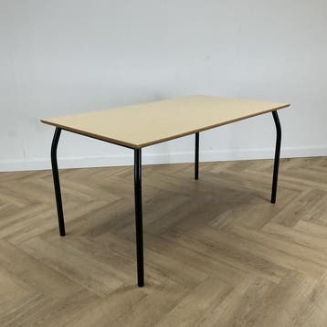 kantinetafel 140x80 cm, beige - zwart, Zakelijke goederen, Ophalen of Verzenden, Gebruikt, Bureau