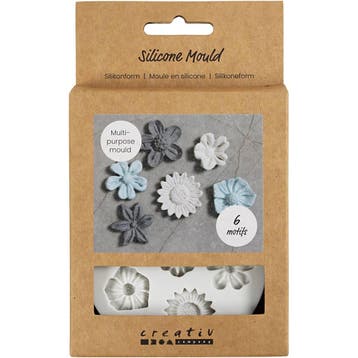 Siliconen vormen, Bloem, H: 0,5 cm, L: 1,5-2,5 cm, 1 stuk, Nieuw