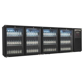 Barkoeler - 4 Glasdeuren - 636 Liter - Zwart met LED-verl..., Zakelijke goederen, Verzenden, Nieuw in verpakking