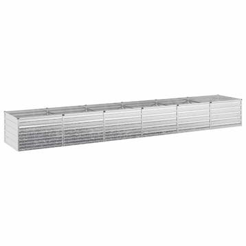 vidaXL Verhoogd Tuinbed Zilverkleurig 480 x 80 x 55 cm, Verzenden, Nieuw, Metaal, 60 tot 100 cm