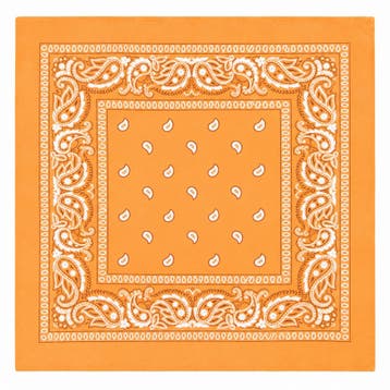 Haarband Bandana Zakdoek 55cm – Paisley Print – Lichtoranje, Nieuw