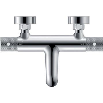 Wiesbaden Ribbd Thermostatische Badmengkraan - 15cm - Chroom, Doe-het-zelf en Verbouw, Sanitair, Ophalen of Verzenden, Nieuw