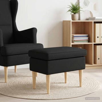 vidaXL Voetenbank Zwart 55 x 35 x 41 cm, Huis en Inrichting, Stoelen, Verzenden, Nieuw, Zwart