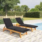 vidaXL 3-delige Loungeset poly rattan en massief acaciahout, Tuin en Terras, Verzenden, Nieuw