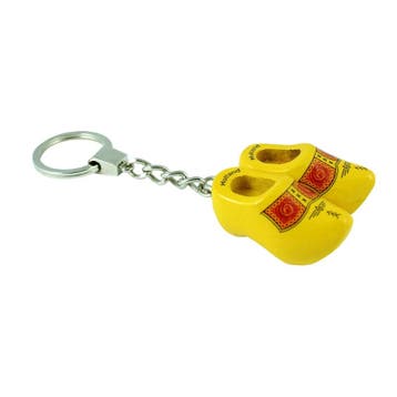 Sleutelhanger met 2 klompjes van 4 cm Geel bies, Ophalen of Verzenden, Nieuw