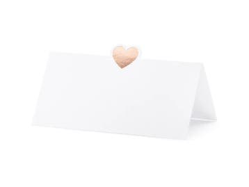 Naamkaartje Bruiloft Hart Rosé Goud (10st), Ophalen of Verzenden, Nieuw