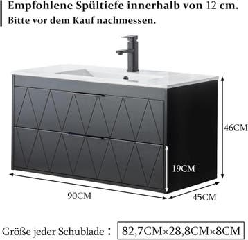 Wastafelkast - Wastafelmeubel - Wastafelonderkast - 91 cm -, Huis en Inrichting, Verzenden, Zo goed als nieuw