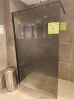 Showmodel inloopdouche 120cm zwart -semi sat. rookglas -0085, Ophalen, Nieuw, Glas, Douche