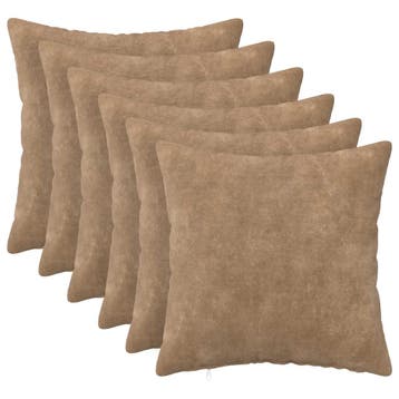 vidaXL Kussen met kussen HEERLEN 6 st Taupe Microfiber, Huis en Inrichting, Verzenden, Nieuw