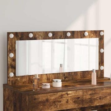 vidaXL Schmink Spiegel Gerookt eiken 100 x 45 x 18 cm, Verzenden, Nieuw