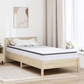 vidaXL Matras Medium zacht 90 x 200 cm Wit en Grijs, Verzenden, Nieuw
