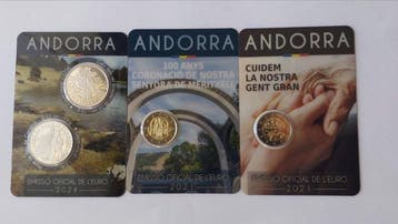 Andorra. 1,25 Euro / 2 Euro 2021/2024 (3 Items) (Zonder