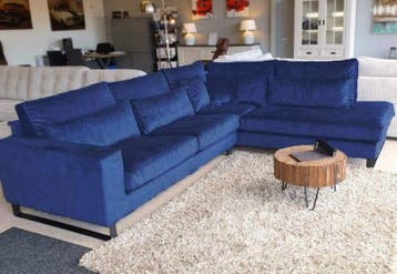 Hoekbank Naarden - hoekbanken - Blauw, Nieuw, Stof