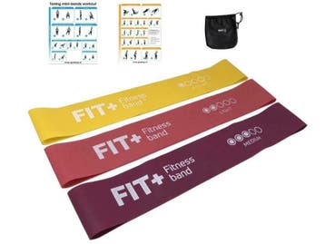 Fit+ Mini banden set 3 st. | fitness elastieken bands, Ophalen of Verzenden, Nieuw, Benen