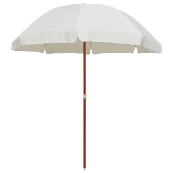 vidaXL Parasol met stalen paal 240 cm zandkleurig, Verzenden, Nieuw, 2 tot 3 meter