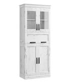 Hoge Badkamerkast met Glazen Deuren en Lade, Verzenden, Nieuw