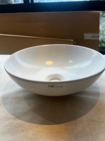 Nic waskom Ø30 cm – compact rond model, 10 cm hoog, Nieuw, Wasbak of Wastafel