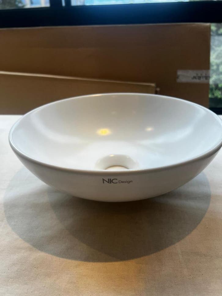 Nic waskom Ø30 cm – compact rond model, 10 cm hoog, Huis en Inrichting, Badkamer | Badkamermeubels, Wasbak of Wastafel, Nieuw