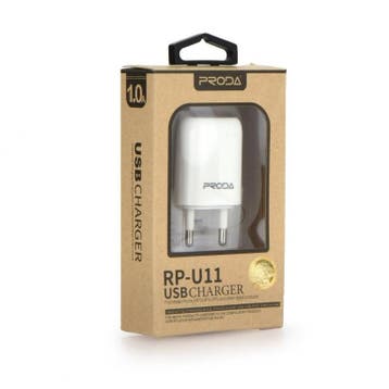 USB Adapter 5V 1A AC Oplader - Wit Proda RP-U11, Ophalen of Verzenden, Nieuw