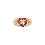 Gouden ring met robijn en diamant 14 kt, Ophalen of Verzenden, Nieuw