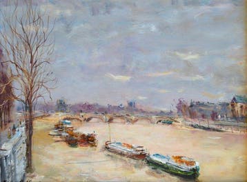 Serge Belloni (1925- 2005) - Quais de Seine en automne,