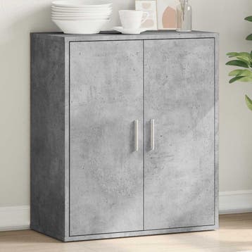 vidaXL Dressoir 79x38x80 cm bewerkt hout betongrijs, Verzenden, Nieuw, Overige houtsoorten, Minder dan 50 cm