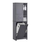 Hoge Badkamerkast met Waszak – Smalle Kast met Deur en Lade, Verzenden, Nieuw