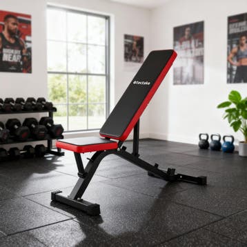 Halterbank met snelle verstelling - zwart / rood, Sport en Fitness, Fitnessmaterialen, Verzenden, Nieuw