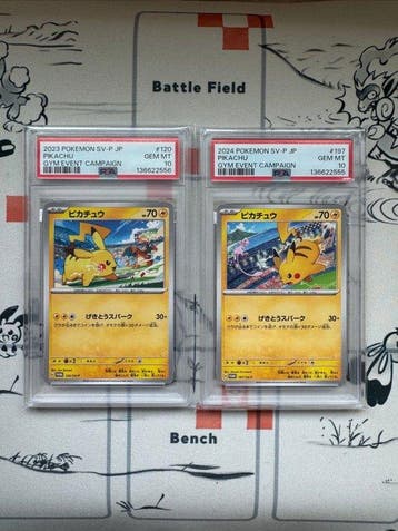 Pokémon - 2 Graded card - Pikachu Promo card, Event, Nieuw