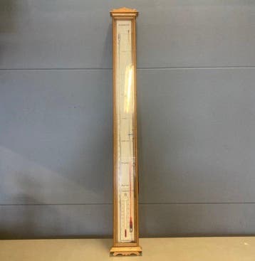 Kwik barometer en thermometer - Hout - 1960