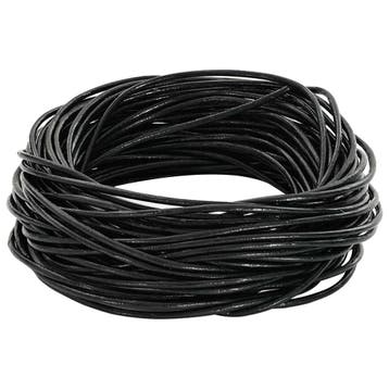 vidaXL Leren Koord 1 Zwart Ø2 mm x 10 m Leer, Hobby en Vrije tijd, Verzenden, Nieuw