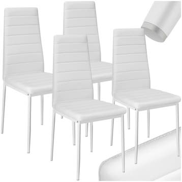 Eetkamerstoelen, kunstleer - wit, Set van 4, Huis en Inrichting, Stoelen, Verzenden, Nieuw