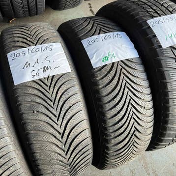 2 x Michelin Alpin 5 205-60-15 Winterbanden 5,5mm, Gebruikt, 15 inch, Band(en), Personenwagen