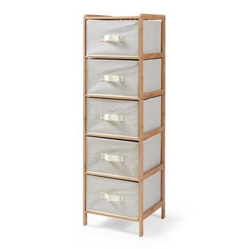 Ladekast Maldon met stoffen lades 122x37x35 cm naturel en be, Verzenden, Nieuw