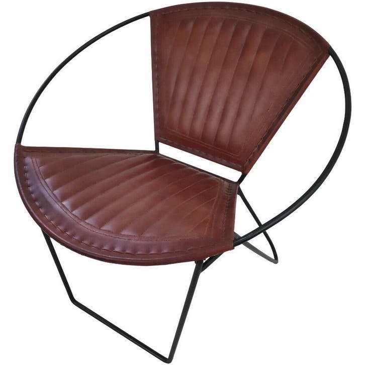 Fauteuil Pancho Leder, Huis en Inrichting, Stoelen, Bruin, Nieuw, Ophalen of Verzenden