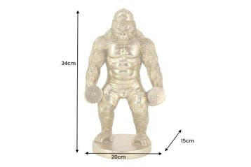 Decoratiefiguur KING APE 35cm handgemaakte gorilla goud -, Ophalen of Verzenden, Nieuw