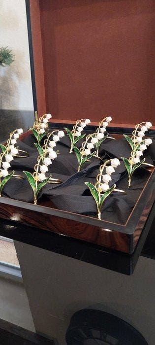 Servetring (12) - Leliertjes van dalen - Verguld messing