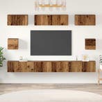 vidaXL Tv-meubelset Wandgemonteerd 8 pcs Oud Hout Bewerkt, Minder dan 50 cm, Verzenden, Nieuw, Minder dan 100 cm
