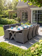 Norwich-Delano Tuinset 8 Personen - Acacia / Natural Grey, Tuin en Terras, Tuinsets en Loungesets, Verzenden, Nieuw